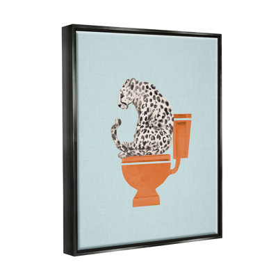 " Cheetah On Bathroom Toilet " by Lanie Loreth