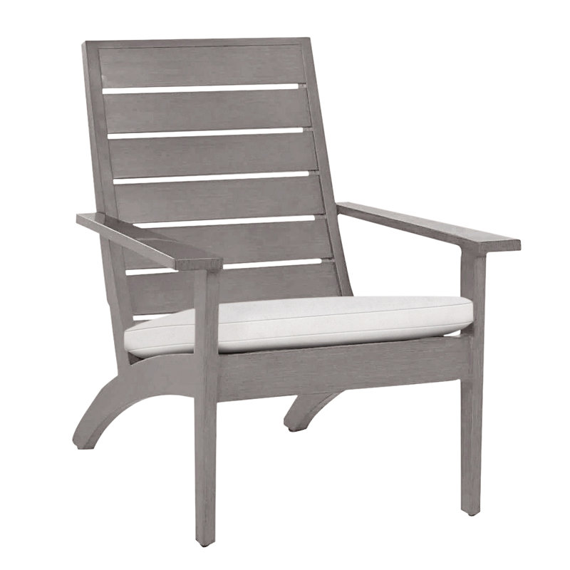 Kennebunkport Aluminum Adirondack Chair - Oyster, Oyster, No Welt, Linen Snow