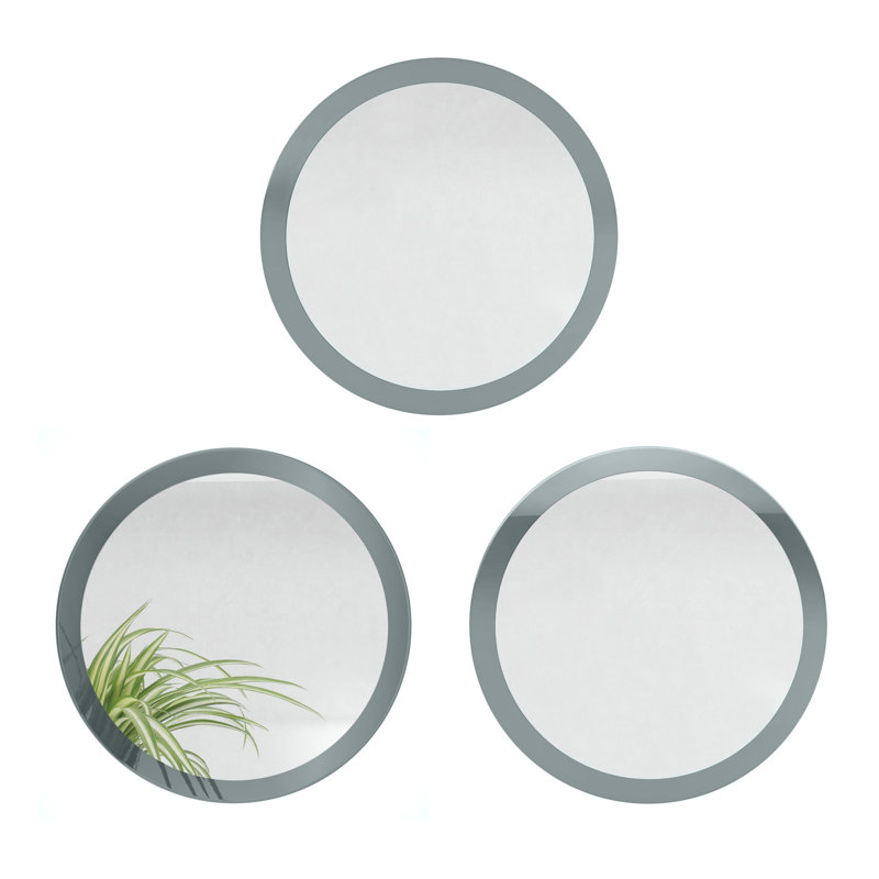 Colver Engineered Wood Flat Wall Mirror, High-Gloss Grey