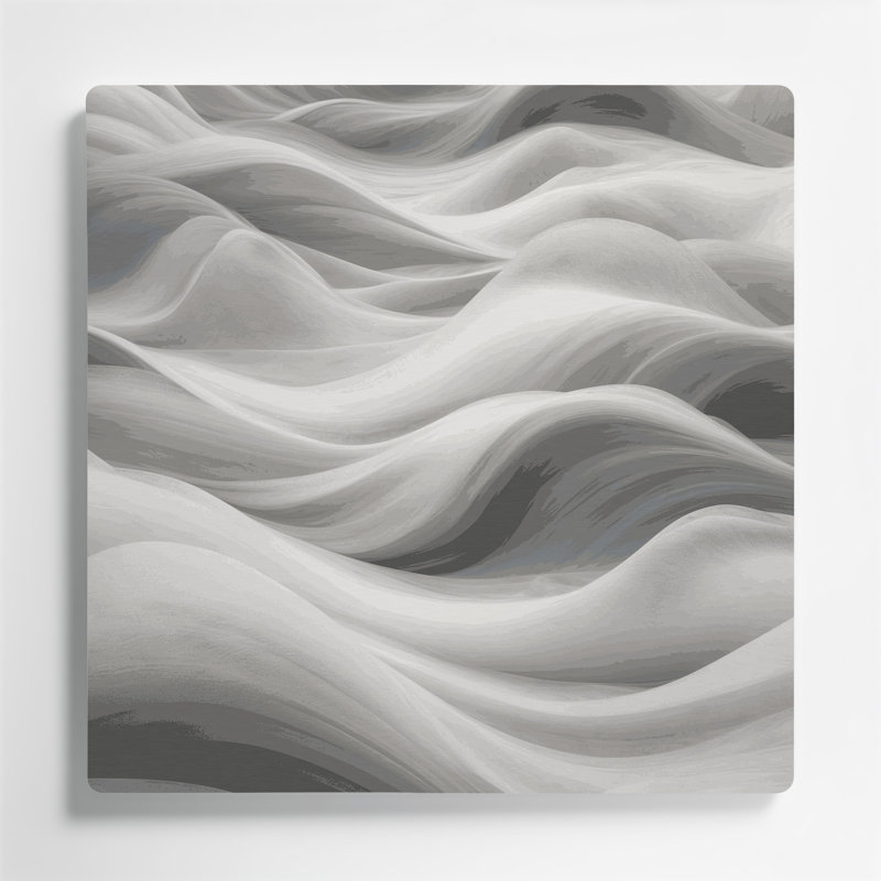 Abstrait paysage 84, art mural gris en métal, H 12 po x l 12 po