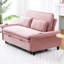 Lit de 65,17 pouces de couleur rose avec tissu à rayures, accoudoirs réglables et pour la détente, lit escamotable temporaire pour la nuit, lit multifonctionnel à 2 places, visionnage de films, placement de main courante-694728549