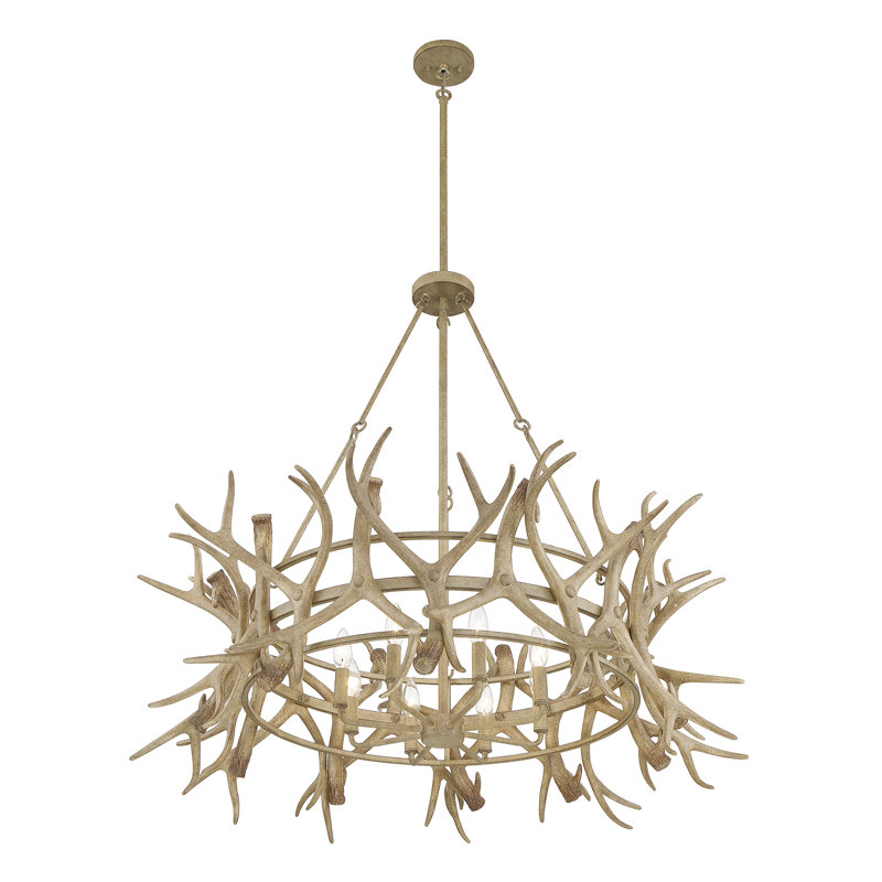 Lustre 8 lumières en brun clair Daniels, Brun clair