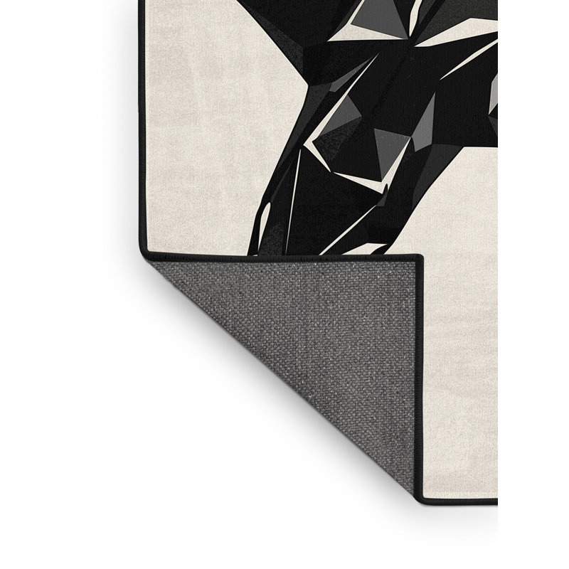 Tapis beige doux et moelleux à motif géométrique moderne Tockington Ichthyosaurus, 2 x 4