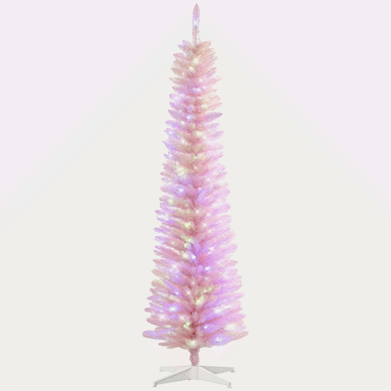 Arbre de Noël artificiel haute 6 pi avec 6 branches colorées et 360 lumières colorées, 6'