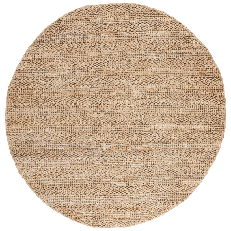 Tapis en jute / coton Khamir, Rond 6 pi