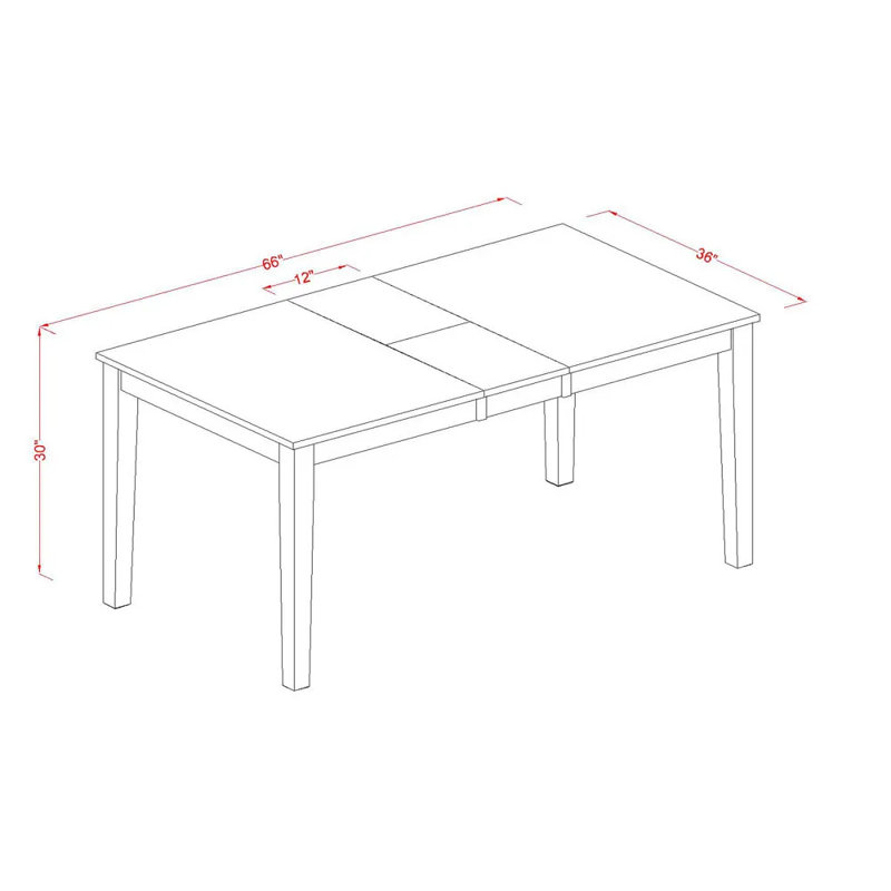 7 Piece Dining Room Table Set Consist of a Rectangle Wooden Table with Butterfly Leaf and 6 Kitchen Dining Chairs, Black & Cherry