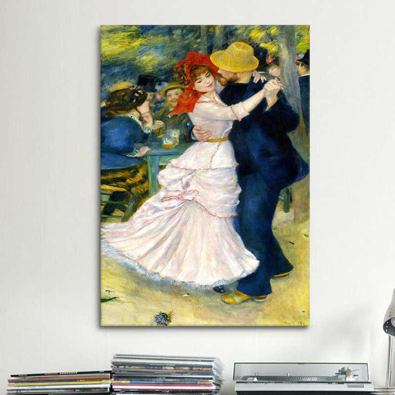 « Dance at Bougival » par Pierre-Auguste Renoir, reproduction d'art sur toile, H 60 po x l 40po x P 1,5 po, Toile tendue