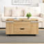 Table basse multifonctionnelle à plateau relevable avec rangement caché et tabourets, table centrale moderne multifonctionnelle avec 4 tabourets et roulettes, parfaite pour les espaces de vie modernes-118738368