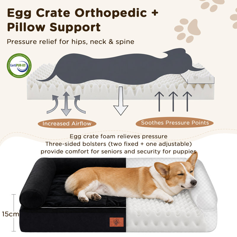 Dog Bed Pet Bed, XL-110*79*16CM, Black