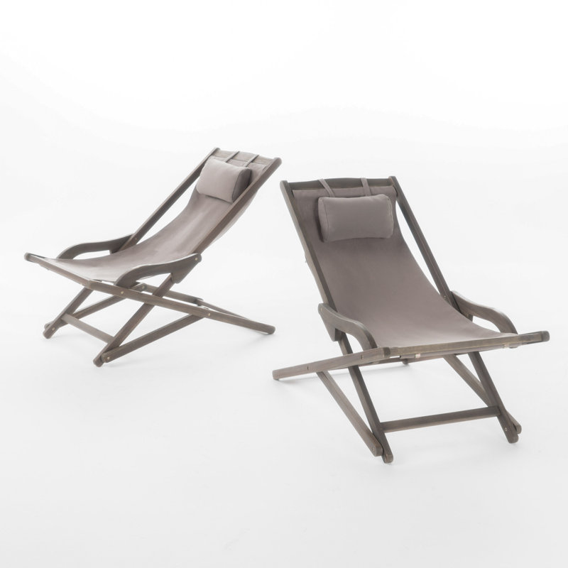 Chaise de patio avec coussins Amanoa, Gris