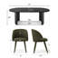 Ensemble de table de salle à manger moderne 7 pièces pour 6 personnes avec base à piédestal noir et 6 chaises de baril-1119890244