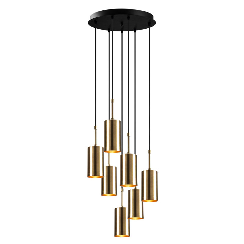 Lustre à niveaux unique 7 lumières, Noir antique