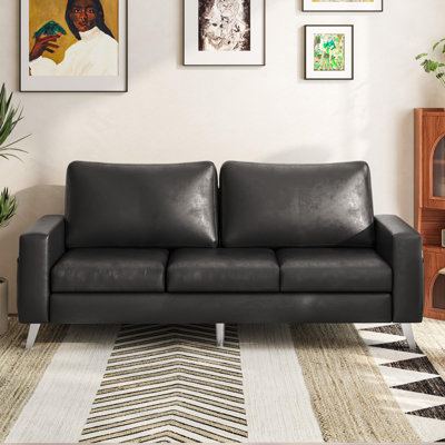 3 Seater Faux Leather Sofa