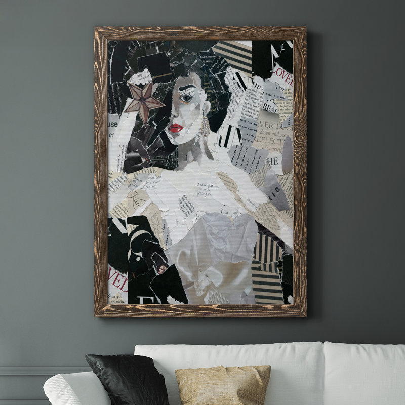 Runway Star - Cadre photo, impression sur toile, Toile avec cadre en noyer, H 37,5 po x l 27,5 po x P 1,5 po