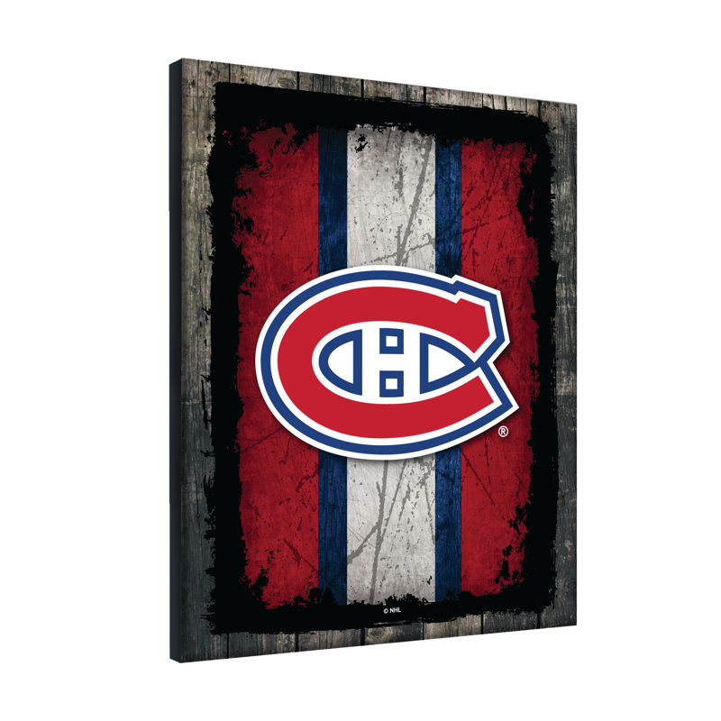 Art sur toile NHL Logo, Canadiens de Montréal, H 32 po x l 24 po x P 1 po