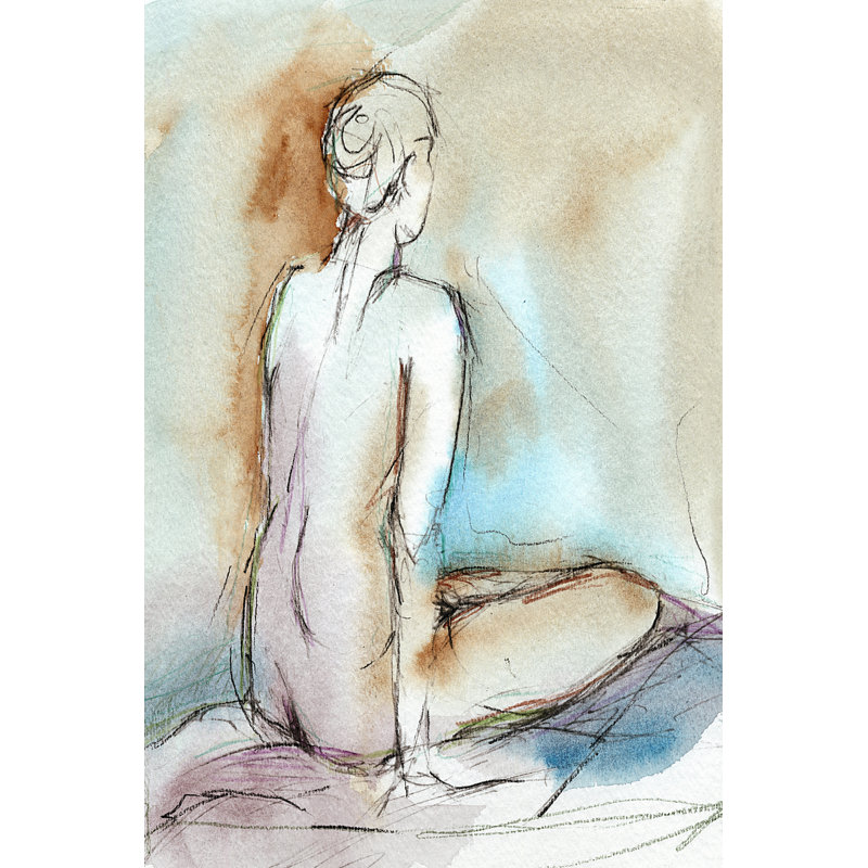 Watercolour Gesture Study I by Ethan Harper - Wrapped Canvas Art Prints, 46cm H x 30cm W