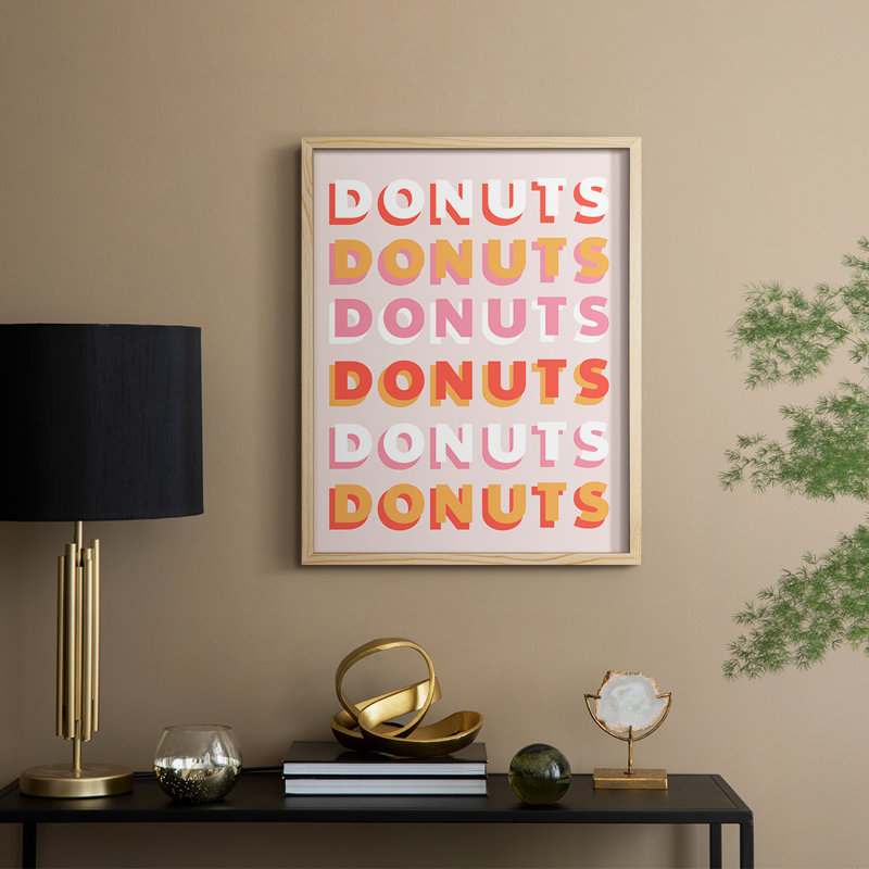 «Donuts», reproduction encadrée - bois massif