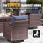 Lark Manor™ 9 Pieces Patio Furniture Set with Swivel Chairs, Rattan Wicker Rocking Glide Chairs with Ottomans Conversation Set-45470981
