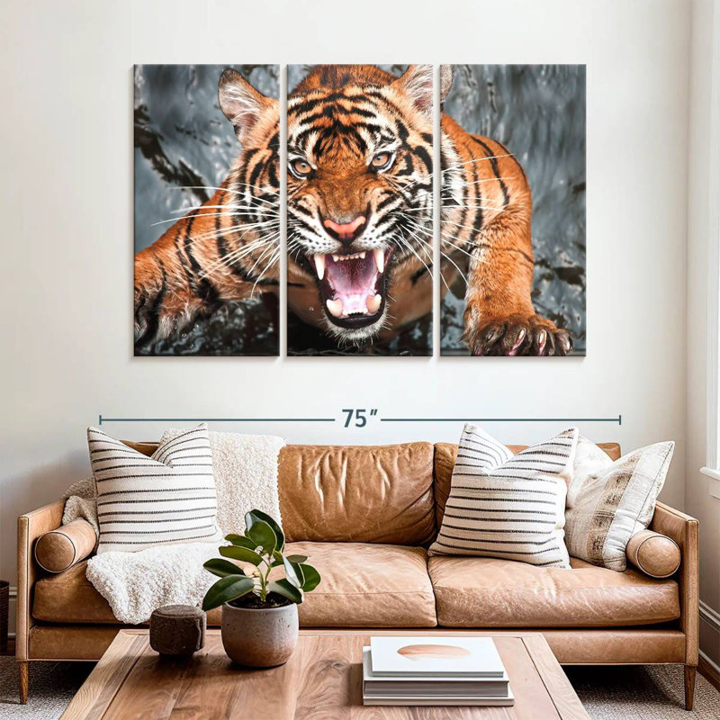 Famous Tiger Fury, 42" H x 65" W