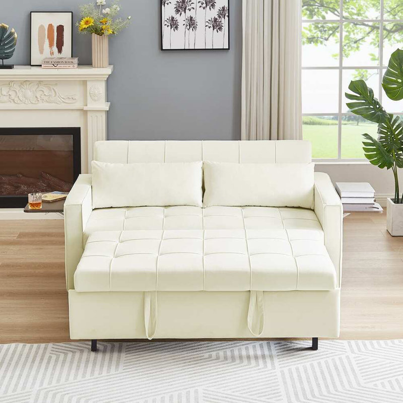 Canapé-lit rembourré 58,26 po, Beige
