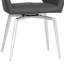 Leather Upholstered Parsons Chair in Drak Grey