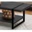 Table basse, accent, cocktail, rectangulaire, stratifié noir, métal noir-130087836