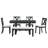 Raelene Modern 6-Piece Extendable Dining Table With Footrest,kitchen table set with Leaf,dining table set,dining room set-419587934
