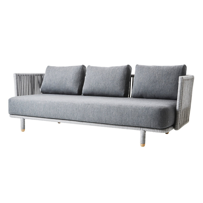 Moments 89'' Wide Metal Patio Sofa with Cushions