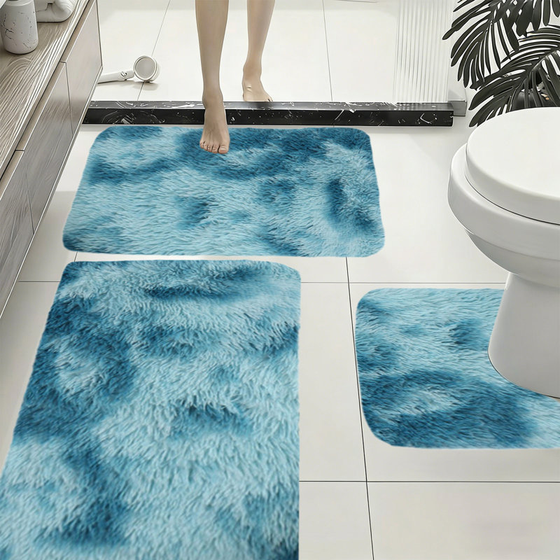Ensemble de tapis de salle de bain 3 pièces, Bleu
