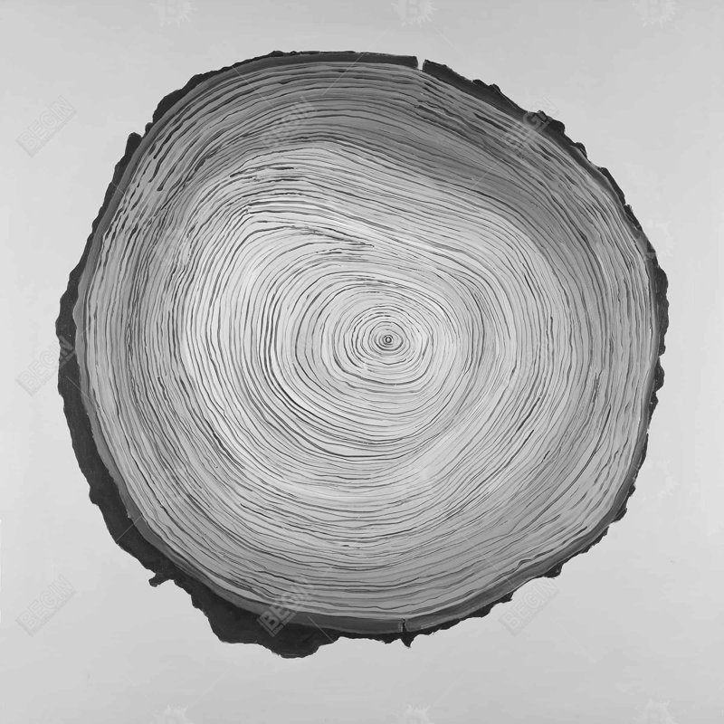 «Greycale Round Wood Log» sur toile