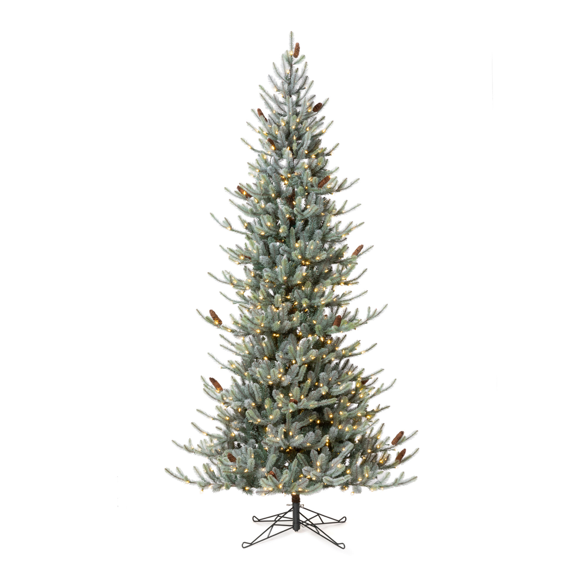 Park Hill Slender Green Realistic Artificial Spruce Christmas Tree with LED Steady Lights Wayfair