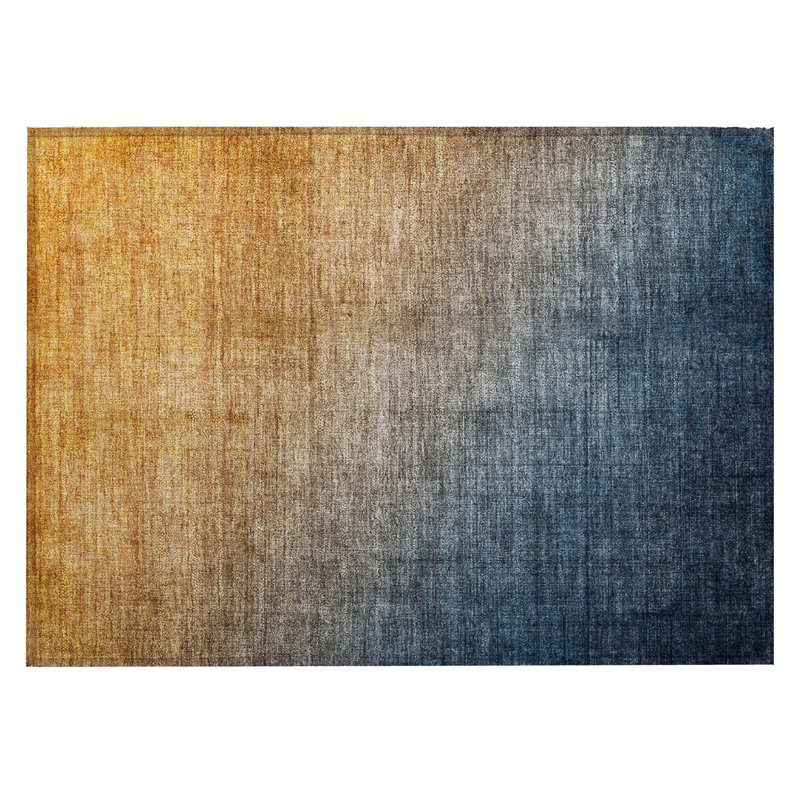 Tapis extérieur lavable antidérapant 2 pi x 3 pi denim et doré