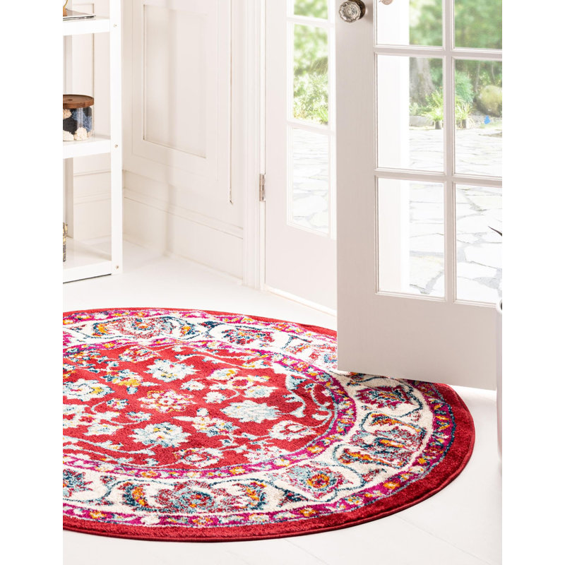 Burgettstown Oriental Indoor Rug, Round 5'