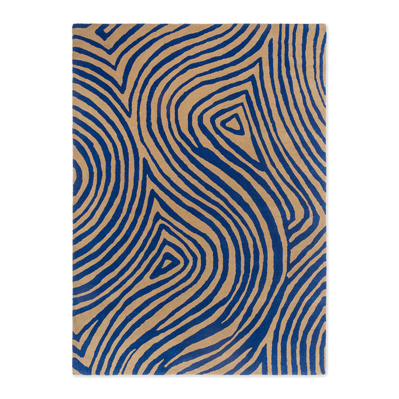 Wool Abstract Area Rug, Rectangle 4'7" x 6'7"