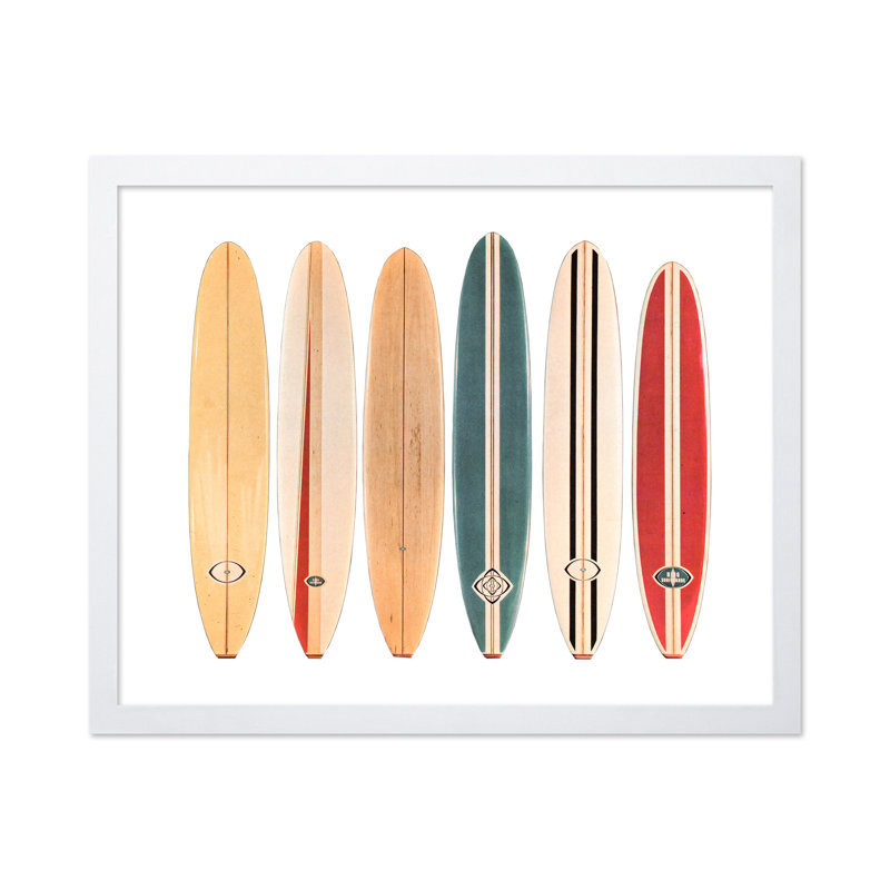Planches de surf, Affiche, Encadrement blanc, H 16 po x l 20 po