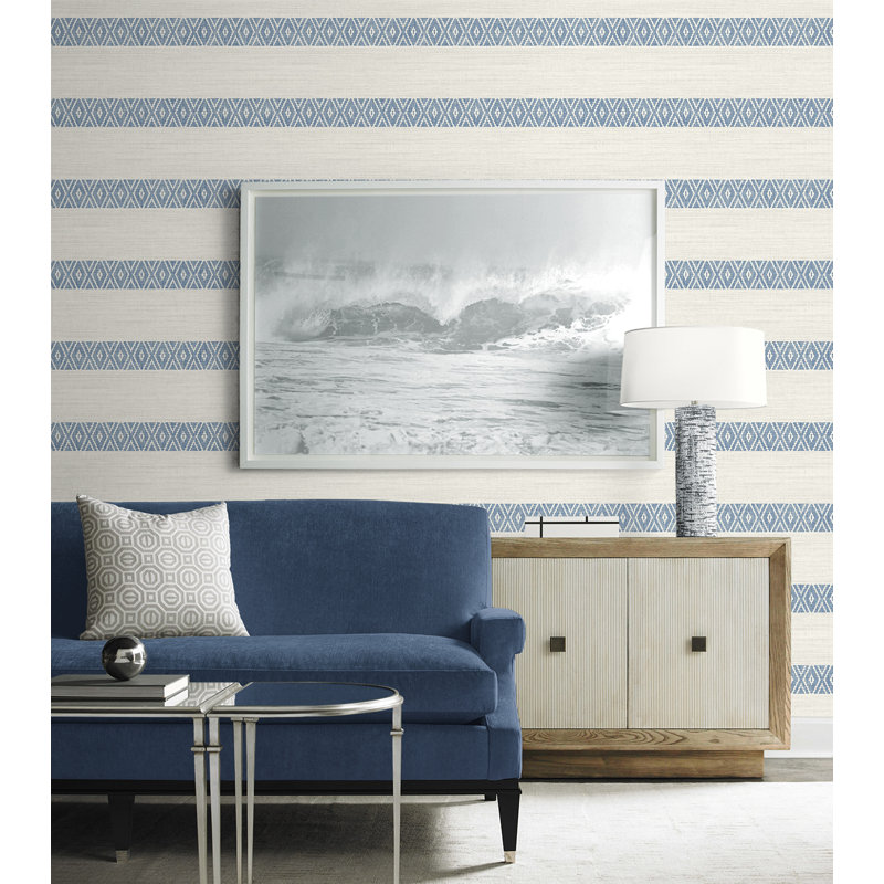 Geometric Wallpaper Roll, Azure