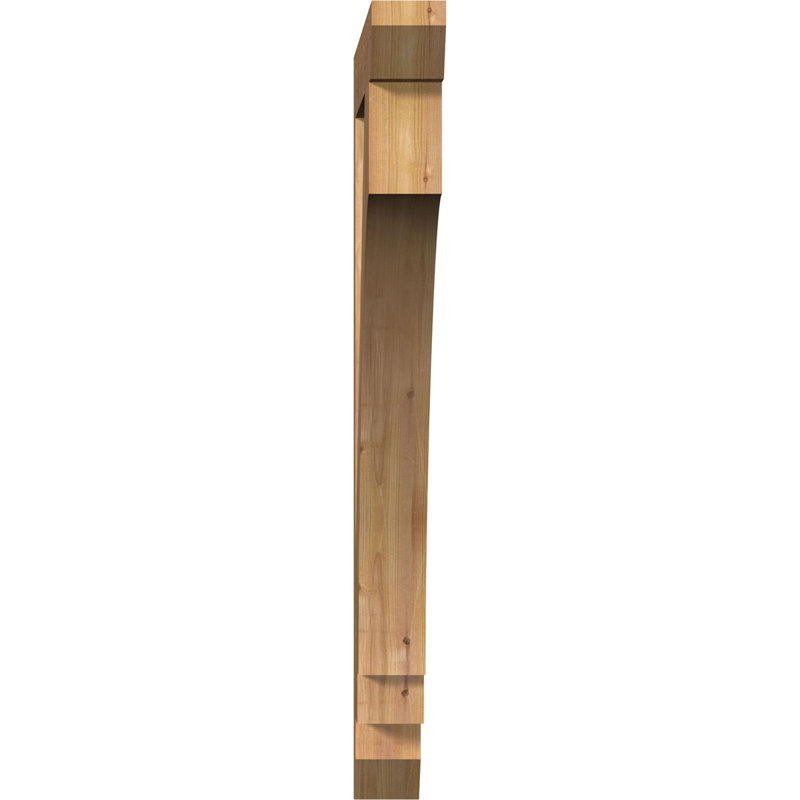 BKTIMP06 H Wood Bracket/Corbel, Western Red Cedar (Smooth), 40"H x 3.5"W x 34"D