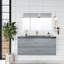 Ensemble de meuble-lavabo mural simple 48 po avec plateau en quartz Ellese
