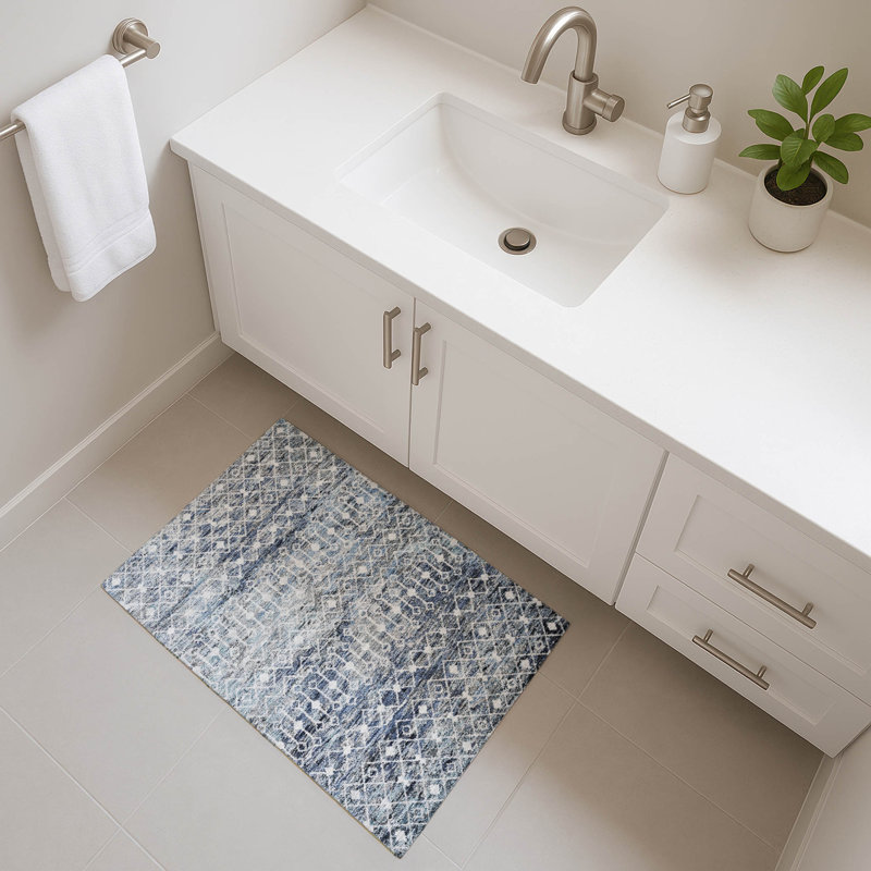 Tapis géométrique Premium lavable à la machine Brennon AMF1638, Rectangle 1 pi 8 po x 2 pi 6 po