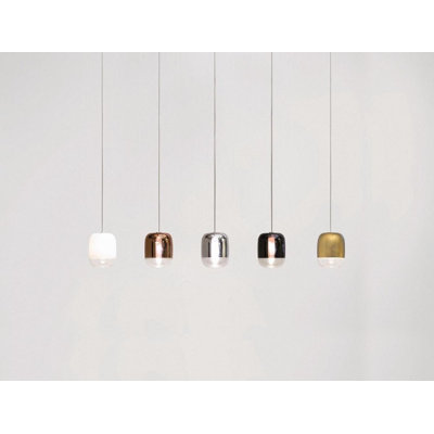 Gong 9 - Light Matt Silver LED Cluster Pendant