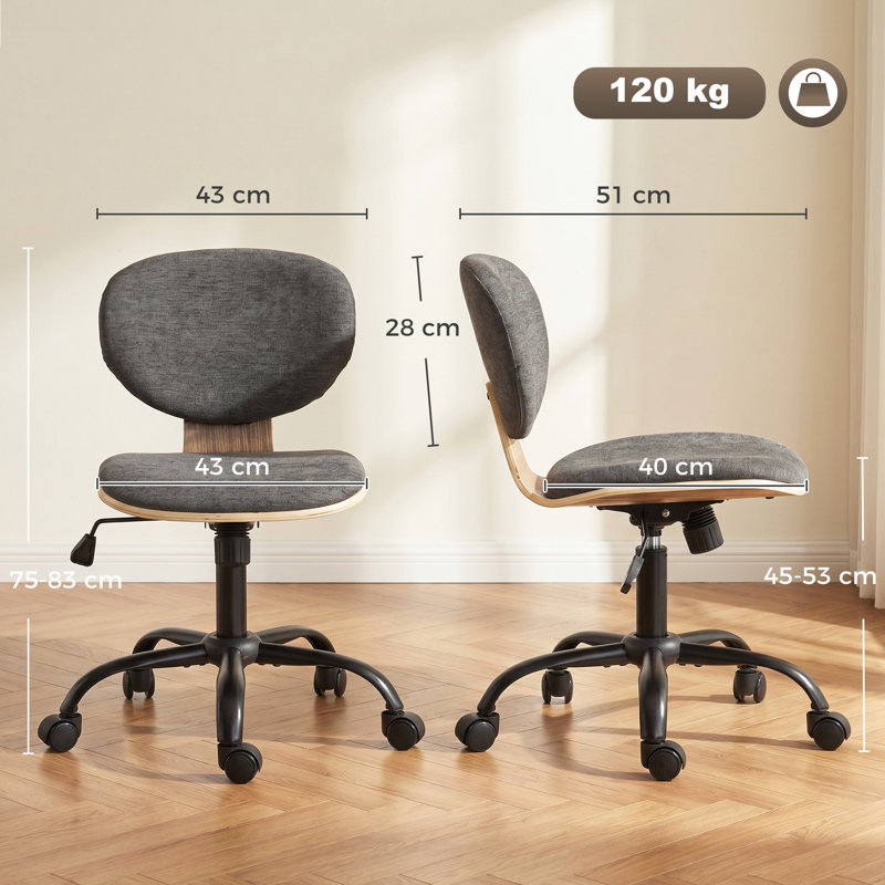George Oliver Linen Office Chair, Grey