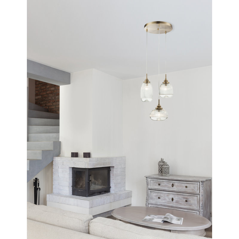 3 - Light Satin Gold Cluster Pendant