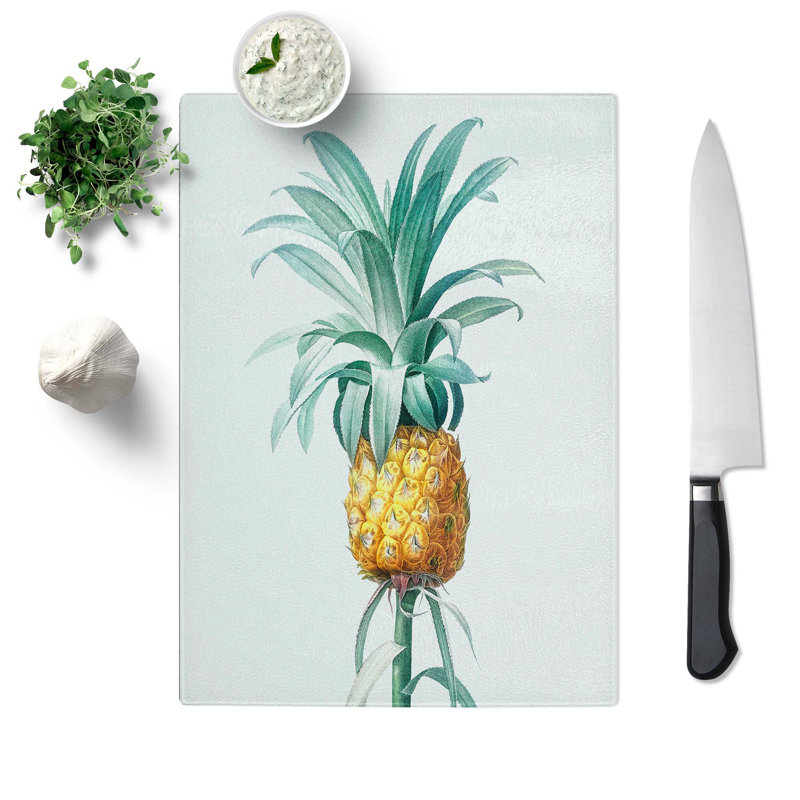 Tempered Glass Pineapple Fruit by Pierre-Joseph Redoute Chopping Board, 28.5 cm x 39 cm