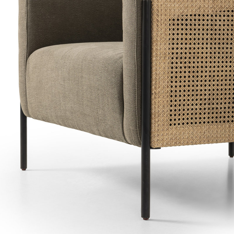 Jayda Linen Armchair, Broadway Olive Linen, Brown