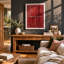 Four Red Fragments Industrial - Framed Print-328359545-328359550