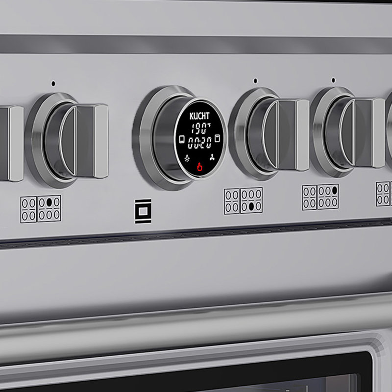 60 In. 7.9 Cu. Ft. 10 Burners Dual Fuel Range For Propane Gas In Stainless Steel With Kucht Horus Thermostat, Stainless Steel