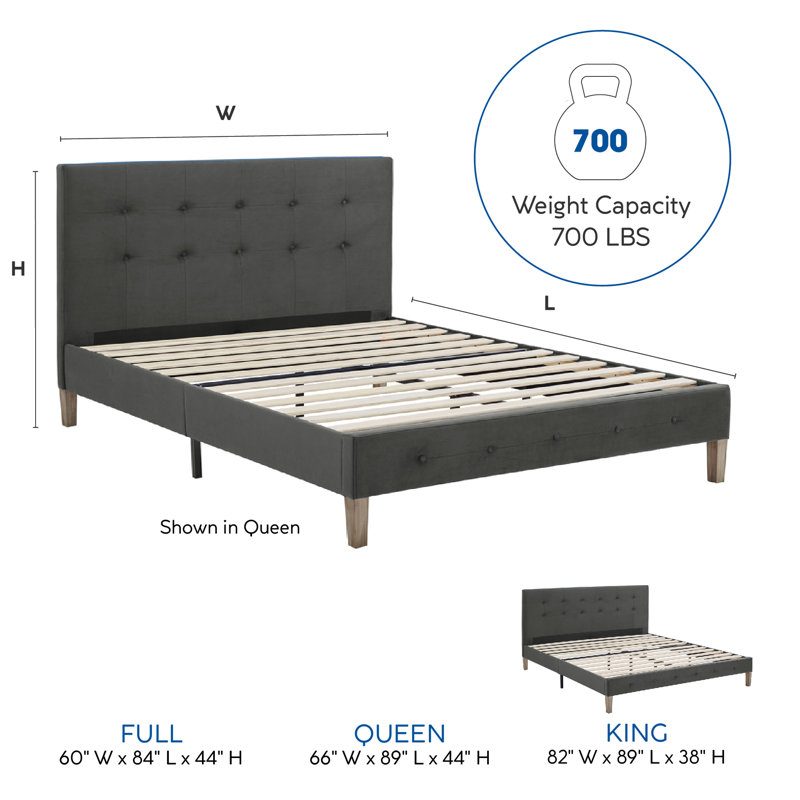 Monona Upholstered Platform Bed, Antonio Midnight, King