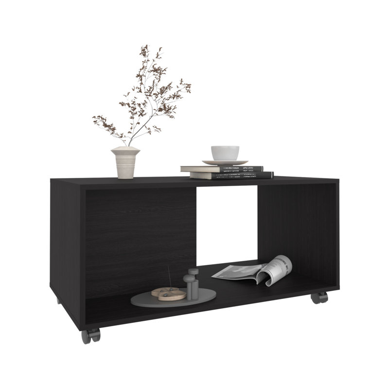 Table basse, 4 roulettes, 1 tablette