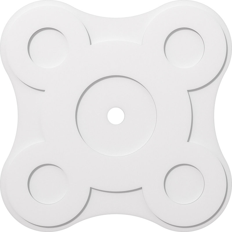 Diamètre intérieur de médaillon contemporain en PVC de 3 pi Luna de qualité architecturale, H 40 po x l 40 po x P 1 po