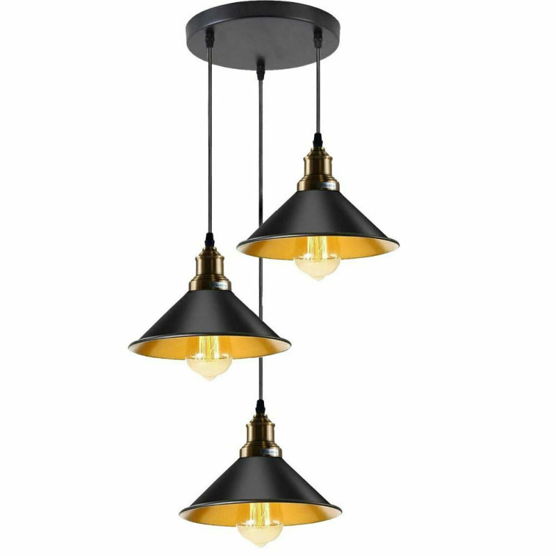Remi 3 - Light Cluster Pendant, Black inner Gold